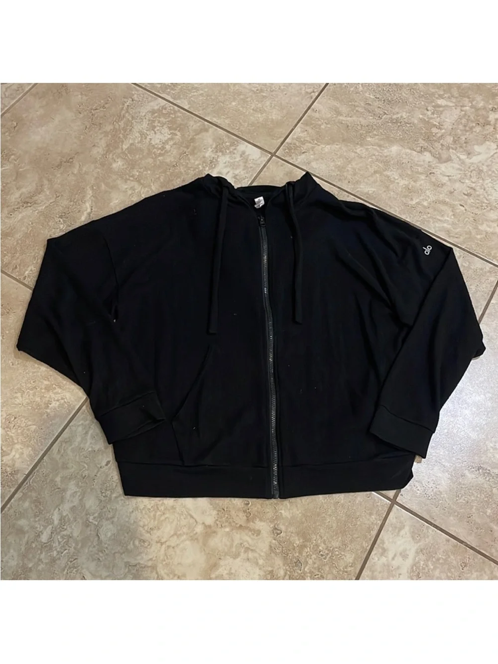 ALO Yoga Black Full-Zip Hoodie or Zip up sweater